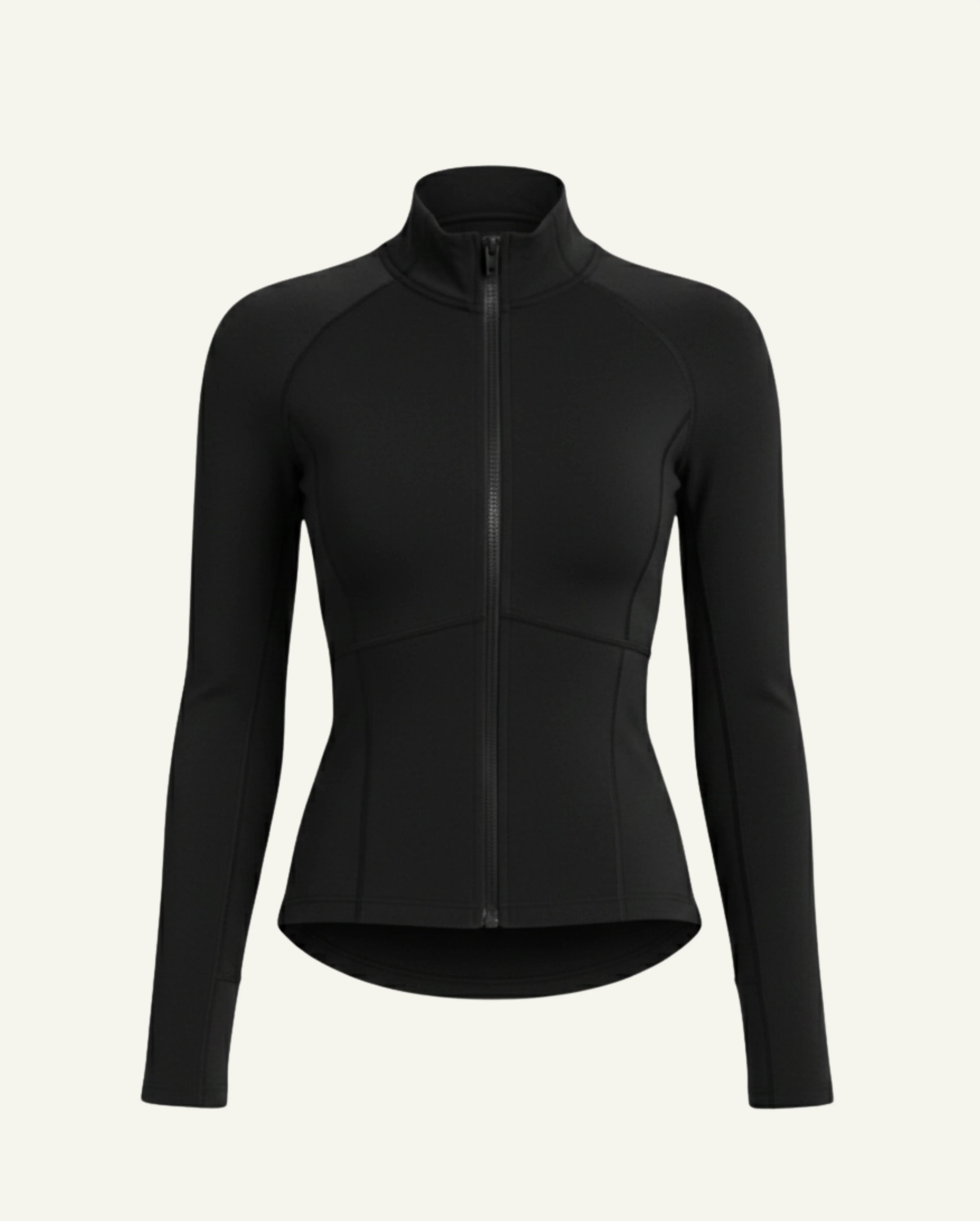 Merino Wool Zip Longsleeve - Black