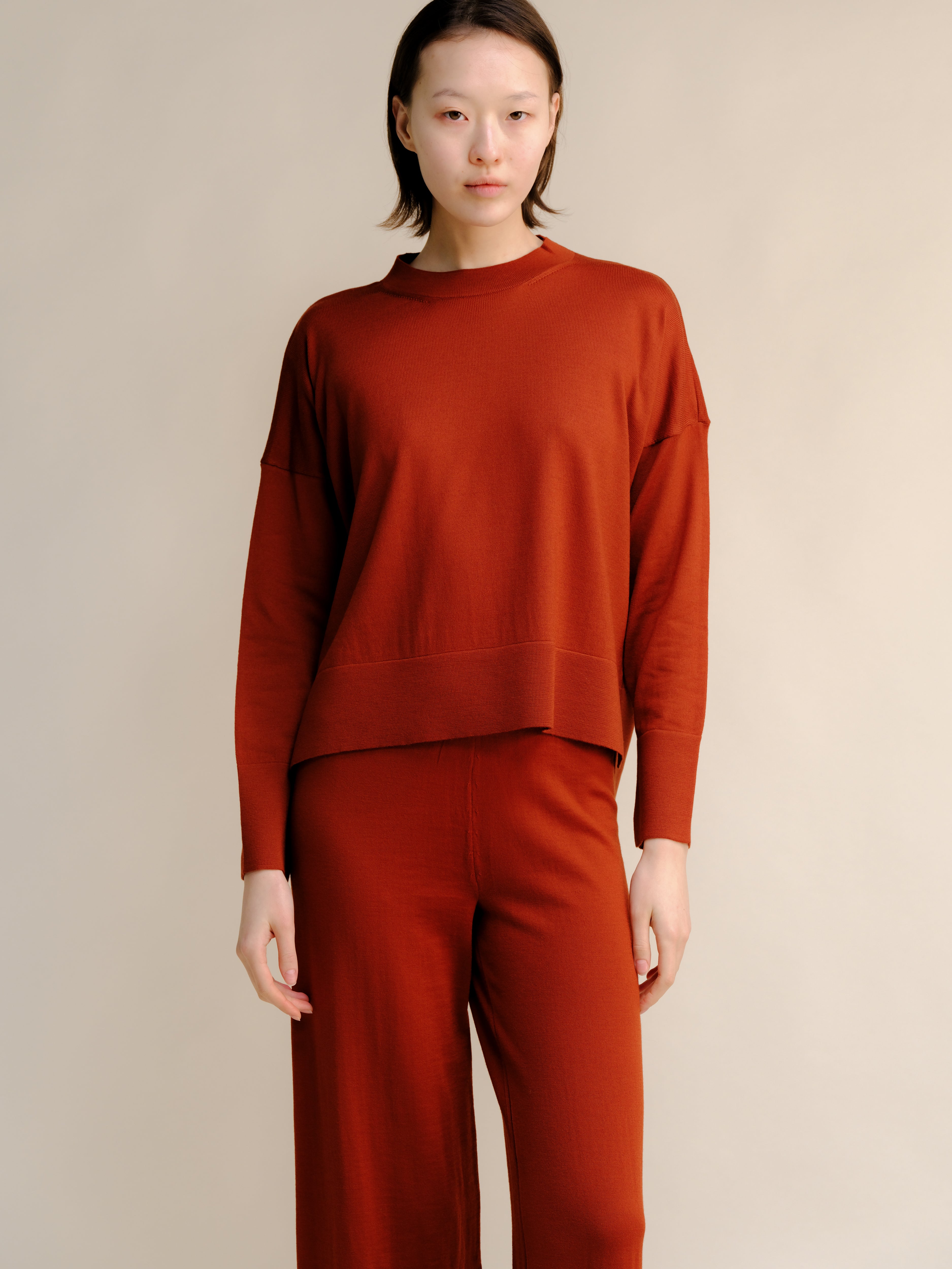 Extra Fine Merino Wool Oversized Crewneck Sweater 